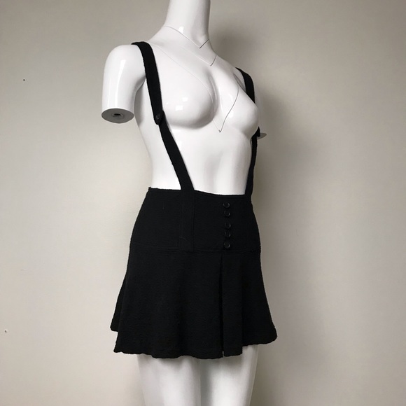 Dresses & Skirts - My vintage black mini skirt with suspenders